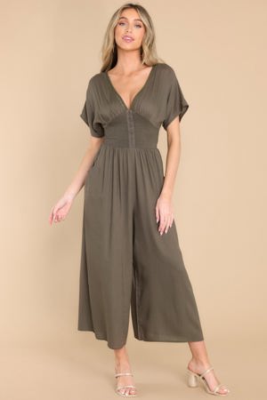 Red Dress Sweet And True Sage Green Jumpsuit