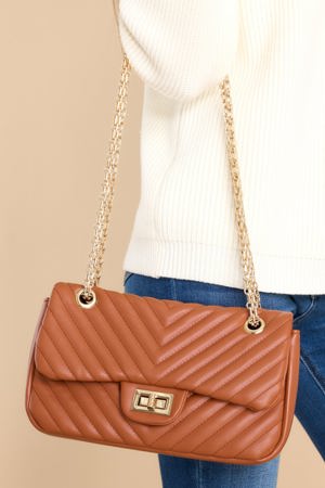 Red Dress Serious About You Light Brown Chain Bag