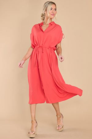 Red Dress Count On Cozy Coral Midi Dress