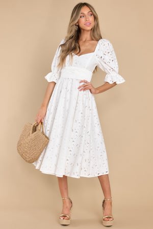 Aura A First Impression Ivory Midi Dress