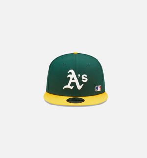 New Era Oakland A's Backletter Arch 9fifty Snapback Hat - Green/Yellow
