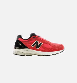 New Balance Made In Usa 990v3 Red Suede Running Shoe - Red/Black/White