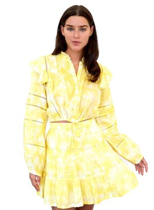Allison Emmie Skirt - Yellow Garment Dye
