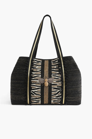 America & Beyond Bee Glam Tote-Hand Beaded Bee Tote For