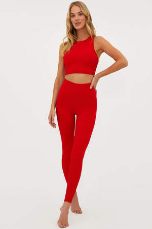 Beach Riot Piper Legging Merry Red Waffle