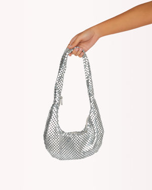 Billini Luna Shoulder Bag - Silver Glowmesh