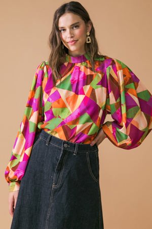 Flying Tomato Looking Ahead Woven Top