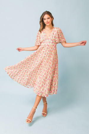 Flying Tomato In Bloom Woven Midi Dress