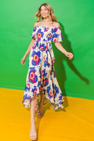 Flying Tomato Peaceful And Pretty Woven Midi Dress
