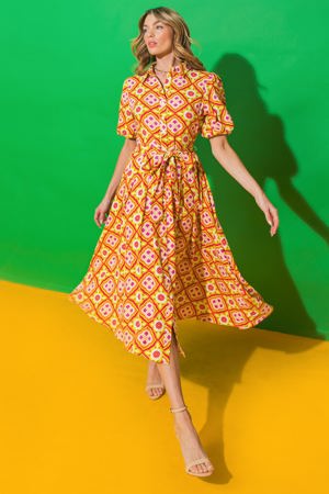 Flying Tomato Express Yourself Woven Midi Dress