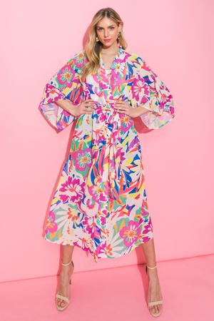 Flying Tomato Especially Cool Woven Midi Kimono