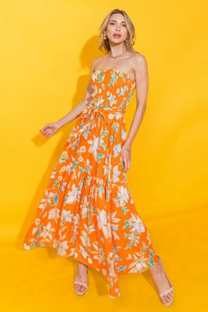 Flying Tomato The Sun Rising Woven Midi Dress