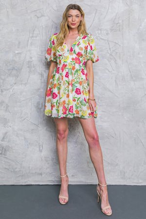 Flying Tomato Free Me Today Floral Woven Mini Dress