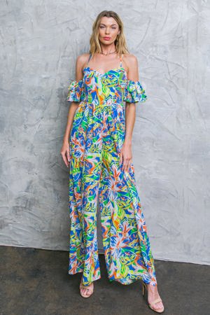 Flying Tomato Unseen Beauty Floral Woven Jumpsuit