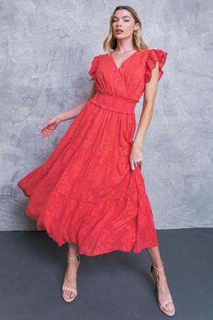 Flying Tomato French Countryside Woven Midi Dress