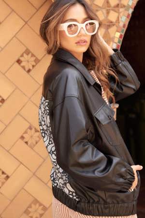 Promesa Open Road Bandana-Back Vegan Leather Jacket
