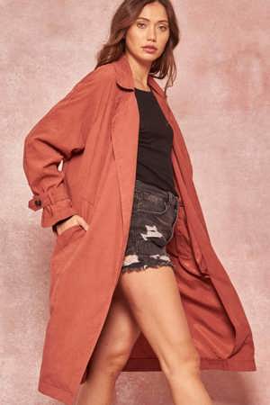 Promesa Double Agent Open-Front Trench Coat