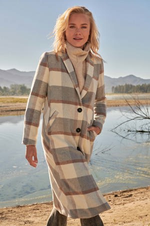Promesa Keep A Secret Plaid Wool-Blend Overcoat