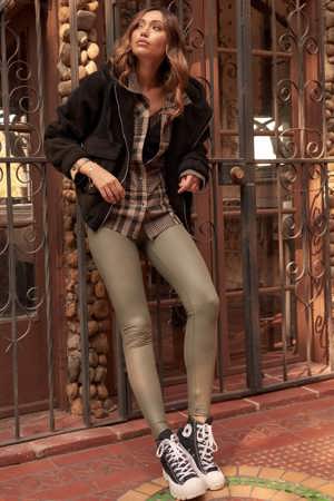 Promesa Sleek Attack Liquid Leather High-Waist Leggings