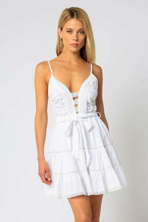 Olivaceous Annalise White Lace Trim Dress