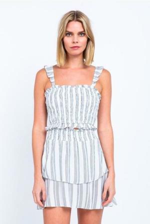 Skylar + Madison Gina White Striped Two-Piece Dress