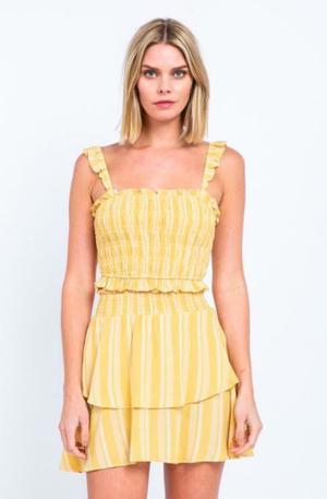 Skylar + Madison Gina Yellow Striped Two-Piece Dress