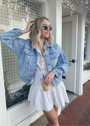 Skylar + Madison Blair White Eyelet Mini Dress