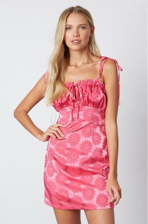 Cotton Candy LA Newest Obsession Fuchsia Pink Floral Print Mini Dress