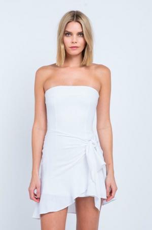 Skylar + Madison Demi White Strapless Mini Dress