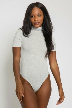 Olivaceous What You Want Heather Grey Short Sleeve Turtleneck Bodysuit
