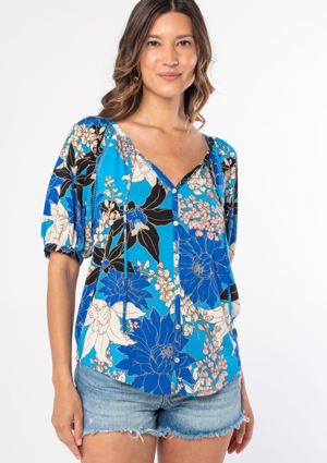 Lovestitch Sela Floral Puff Sleeve Top