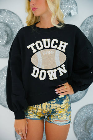 Judith March Touchdown Football Black Pullover
