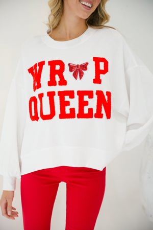 Judith March Wrap Queen Red Varsity Pullover