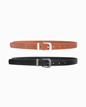 Nicole Miller Metal Buckle Thin Belt Two-Piece Set