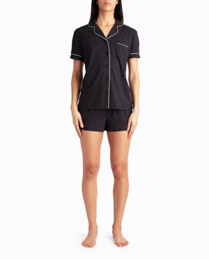 Nicole Miller Peached Jersey Shirt And Short Two-Piece Sleepwear Set