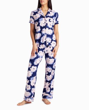 Nicole Miller Peached Jersey Shirt And Pant Two-Piece Sleepwear Set