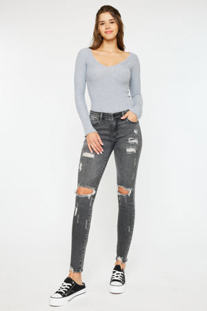 Kancan Cora Mid Rise Super Skinny Jeans