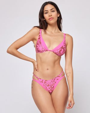 L*Space Printed Seam-Free Finneas Bikini Top - Tiki Tiki