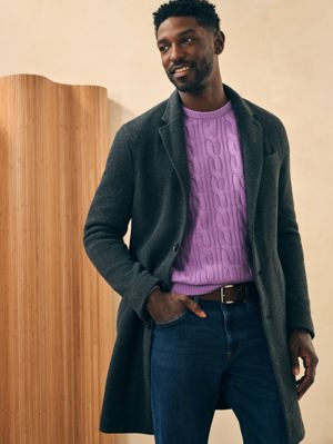 Faherty Reserve Knit Coat - Charcoal