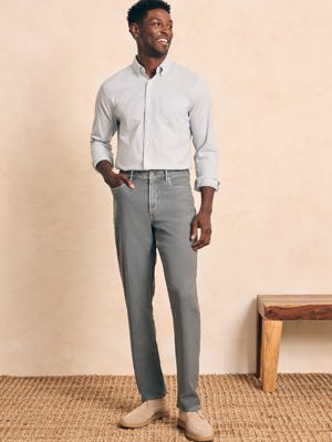 Faherty Stretch Terry 5-Pocket Athletic Fit Pant
