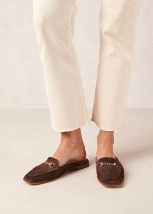 Alohas Kais Suede Caoba Leather Mules