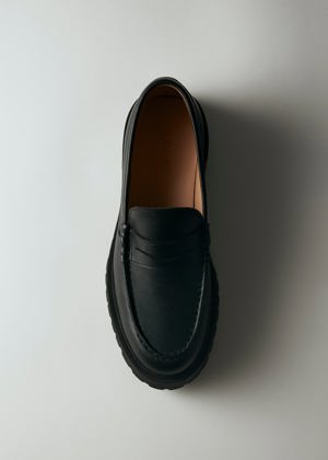 Alohas Dexter Black Leather Loafers