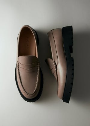 Alohas Dexter Taupe Leather Loafers
