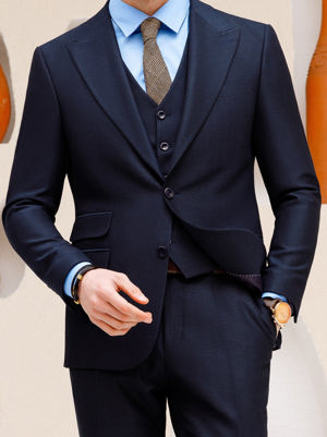 Viossi Navy Slim-Fit Suit 3-Piece
