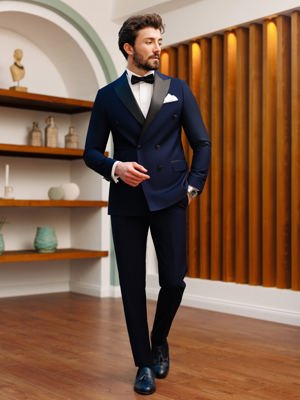Viossi Navy Double Breasted Tuxedo 2-Piece