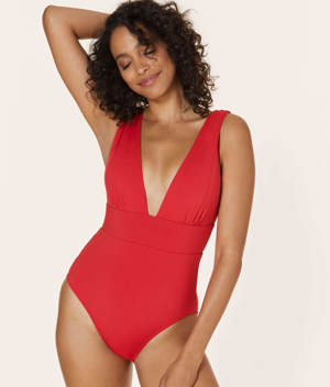Andie The Mykonos One Piece - Flat - Cherry Red - Long Torso