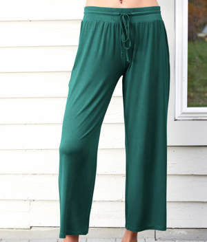Andie The Wide Leg Pant - Bamboo Jersey - Fern