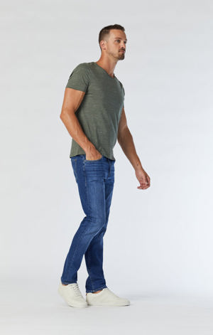 Mavi Jake Slim Leg Jeans In Indigo Brushed Williamsburg