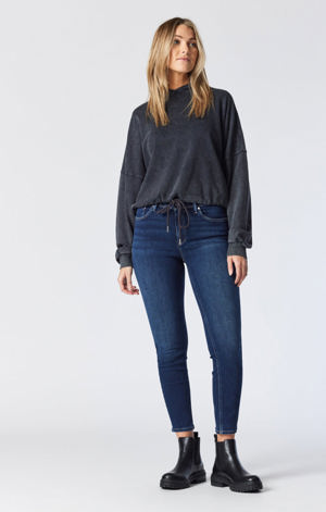 Mavi Tess Skinny Jeans In Dark Indigo Shape