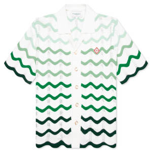 Casablanca Gradient Wave Texture Shirt - Green/White